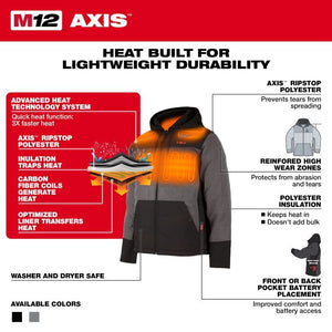 Milwaukee 205G-21 M12 HEATED AXIS HOODED JACKET