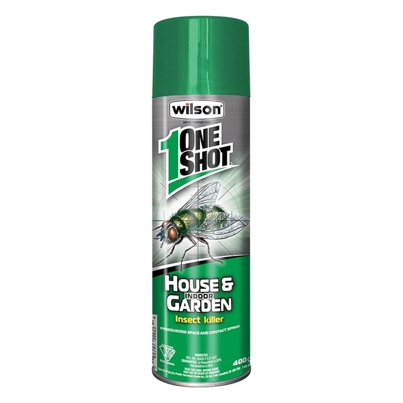 WILSON ONESHOT HOUSE  INDOOR GARDEN INSECT KILLER AEROSOL 400G