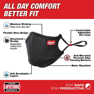 Milwaukee 48-73-4239 10PK L/XL 3 LAYER PERFORMANCE FACE MASK