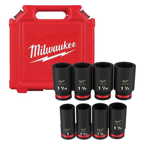 Milwaukee 49-66-7018 8PC SHOCKWAVE Impact Duty 3/4in Drive SAE Deep 6 Point Socket Set