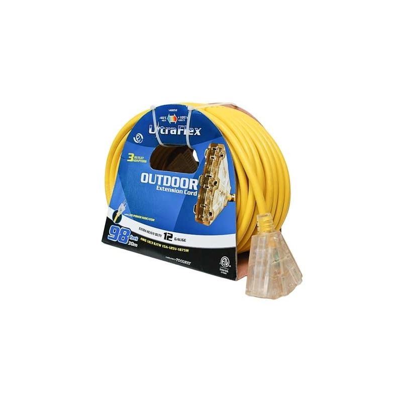 Toolway | SJTW 12/3 3-Outlet Extension Cord