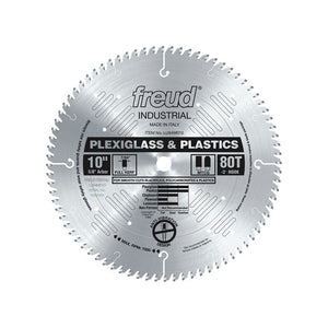 Freud | LU94M010 10" 80 Tooth MTCG Plexiglas and Plastic Cutting Saw Blade