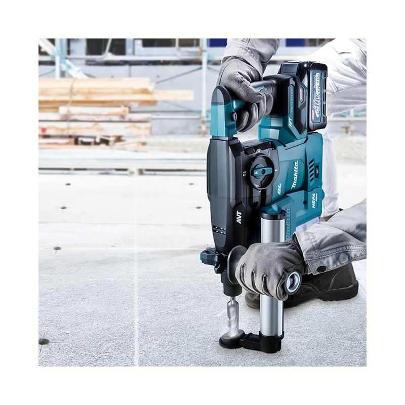 Makita HR008GM202 40V max XGT Brushless Cordless 1-3/16in SDS-PLUS Rotary Hamer w/ DX10 Dust Extraction Attachment, AVT, AFT, AWS and XPT (4.0 Ah)