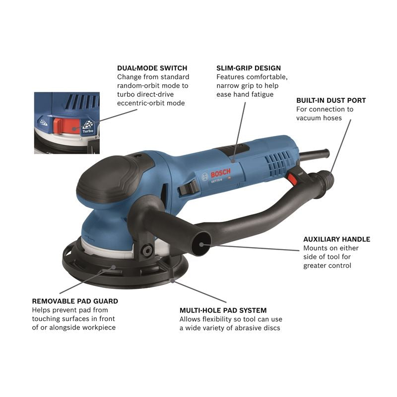 Bosch GET75-6N 6 In. Dual-Mode Random Orbit Sander