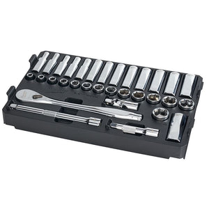 Milwaukee 48-22-9482 3/8â€ Drive 32pc Ratchet & Socket Set with PACKOUT Low-Profile Compac