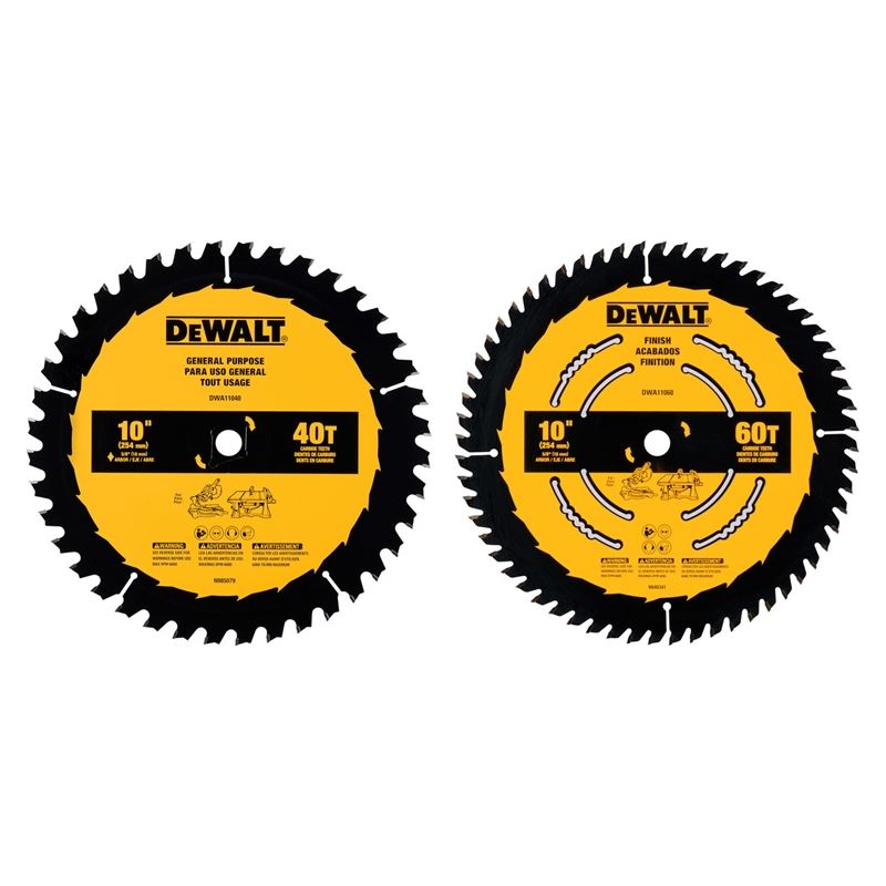 DEWALT DWA110CMB 10 in. 40T / 60T General Purpose Combo Pack