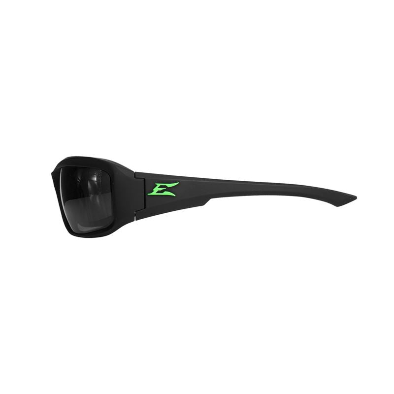 Edge Eyeware TXB436-E3 Brazeau Torque - Matte Black Frame with Green E Logo / Polarized Smoke Lens