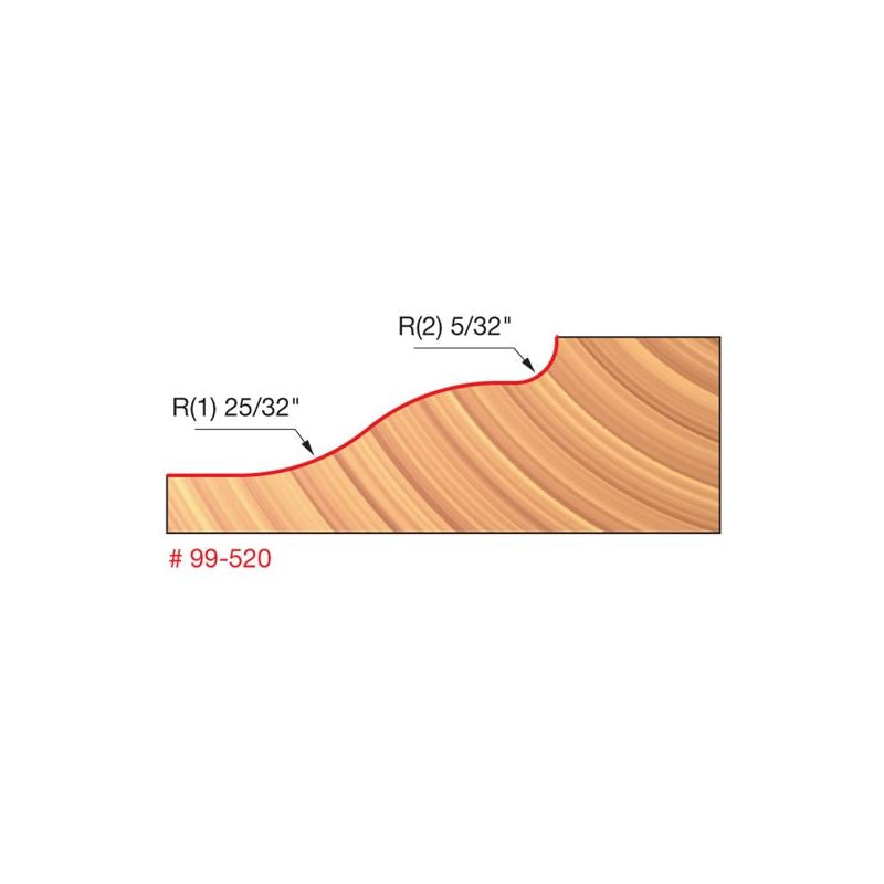 Freud | 99-520 3-1/2 (Dia.) Raised Panel Bit (Quadra-Cut)