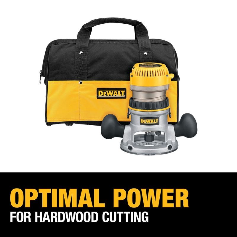 DEWALT DW618K 2-1/4 HP (maximum motor HP) EVS Fixed Base Router Kit with Soft Start