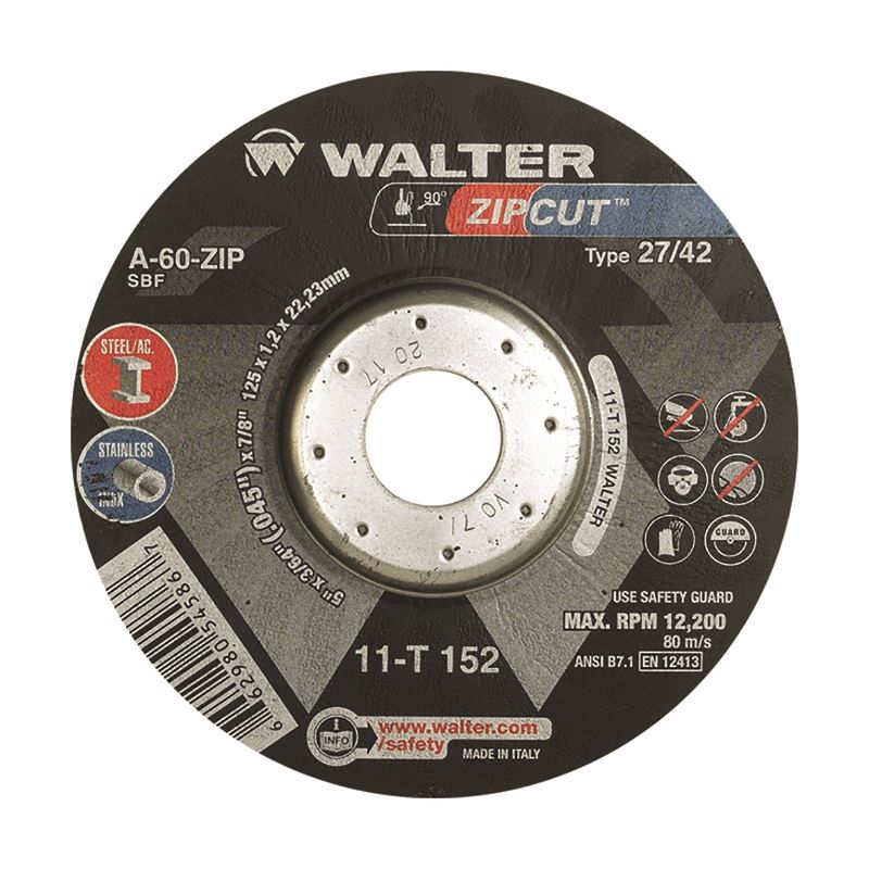 WALTER 11T152 ZIP WHEEL CUT-OFF  5in X 3/64  TYPE 27