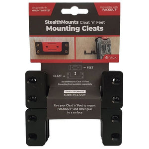 StealthMount OM-CL-BLK-6 Cleat N Feet Mounting Cleats For Packout, 6 Pack