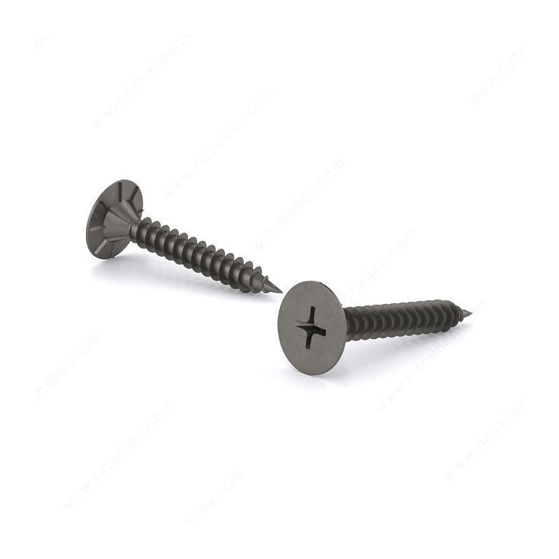 Cement Board Screw, Wafer Head with Serration, Phillips Drive, Fine Thread, Type S Point