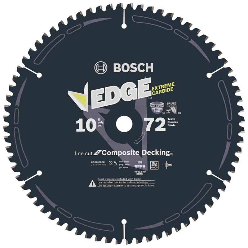 Bosch | DCB1072CD 10 In. 72 Tooth Edge Circular Saw Blade for Composite Decking