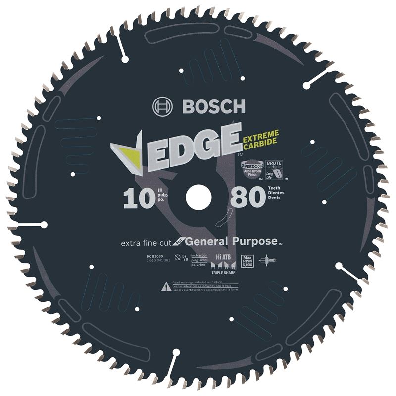 Bosch | DCB1080 10 In. 80 Tooth Edge Circular Saw Blade for Extra-Fine Finish