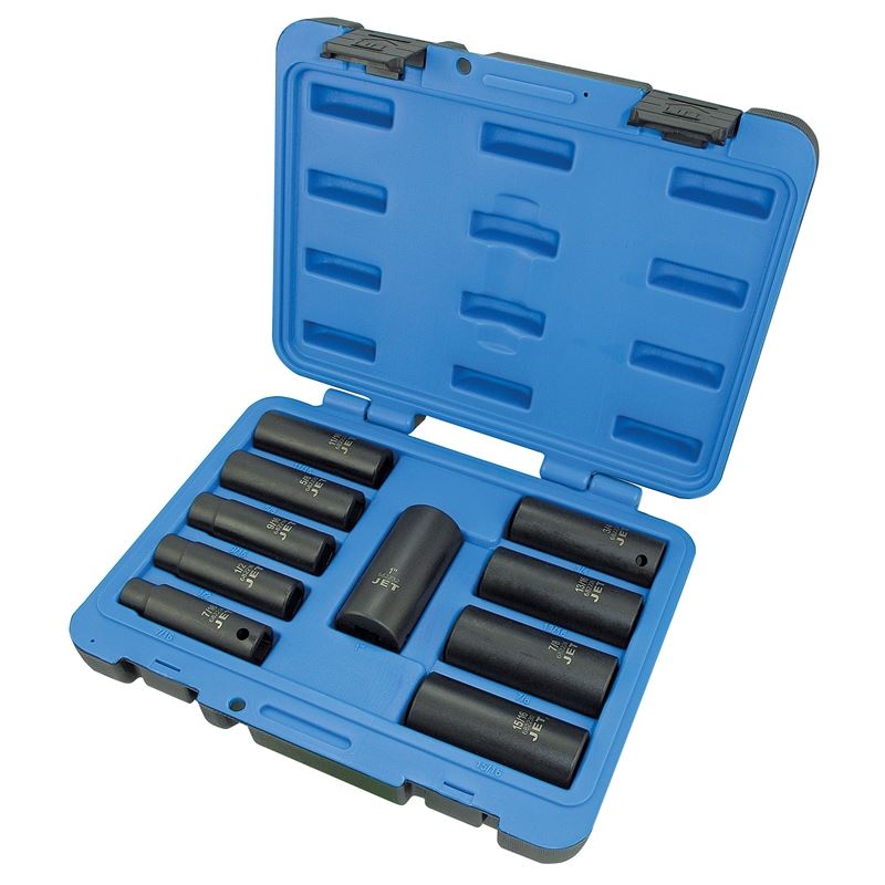 Jet 610303 10 Pc 1/2 Dr Deep S.a.e. Impact Socket Set - 6 Point