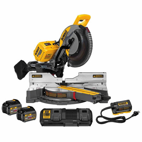 DEWALT Flexvolt DHS790AT2 12"(305mm) 120V Max* Double Bevel Sliding Compound Miter Saw Kit with CUTLINE(TM) Blade Positioning System (Includes 120V adapter, 2 batteries, and dual port fast charger)