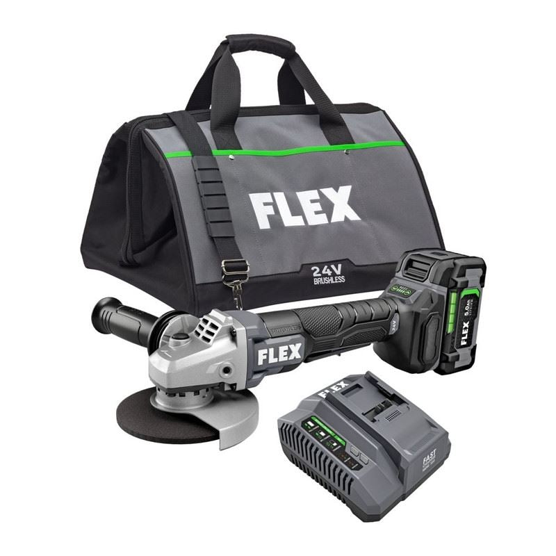 FLEX FX3171A-1C 24V 5 in Brushless Variable Speed Angle Grinder with Paddle Switch Kit