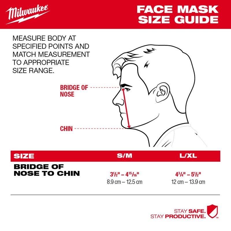 Milwaukee 48-73-4239 10PK L/XL 3 LAYER PERFORMANCE FACE MASK