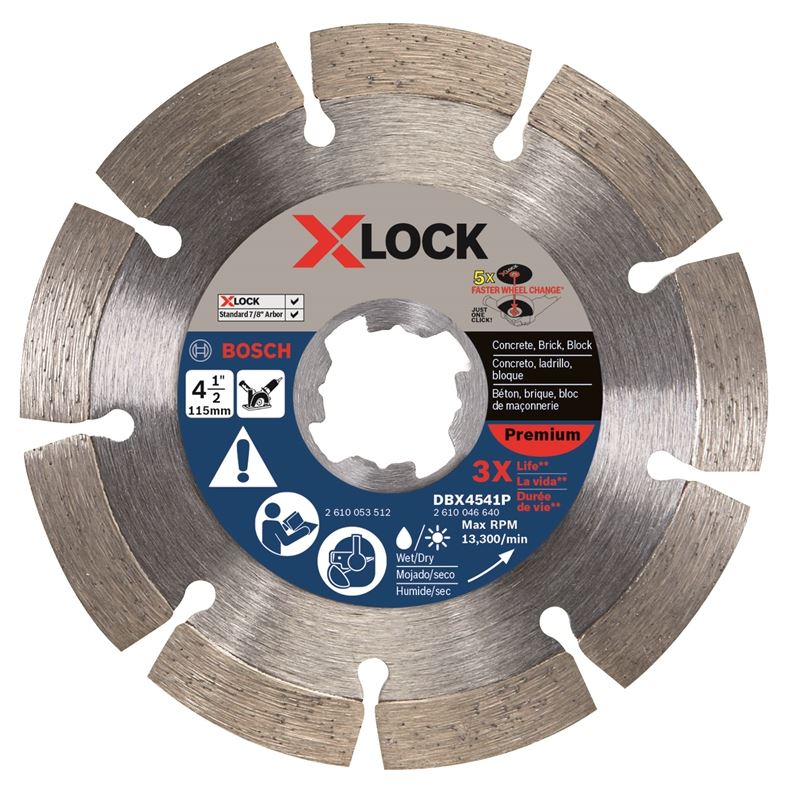 Bosch DBX4541P 4-1/2 In. X-LOCK Premium Segmented Diamond Blade