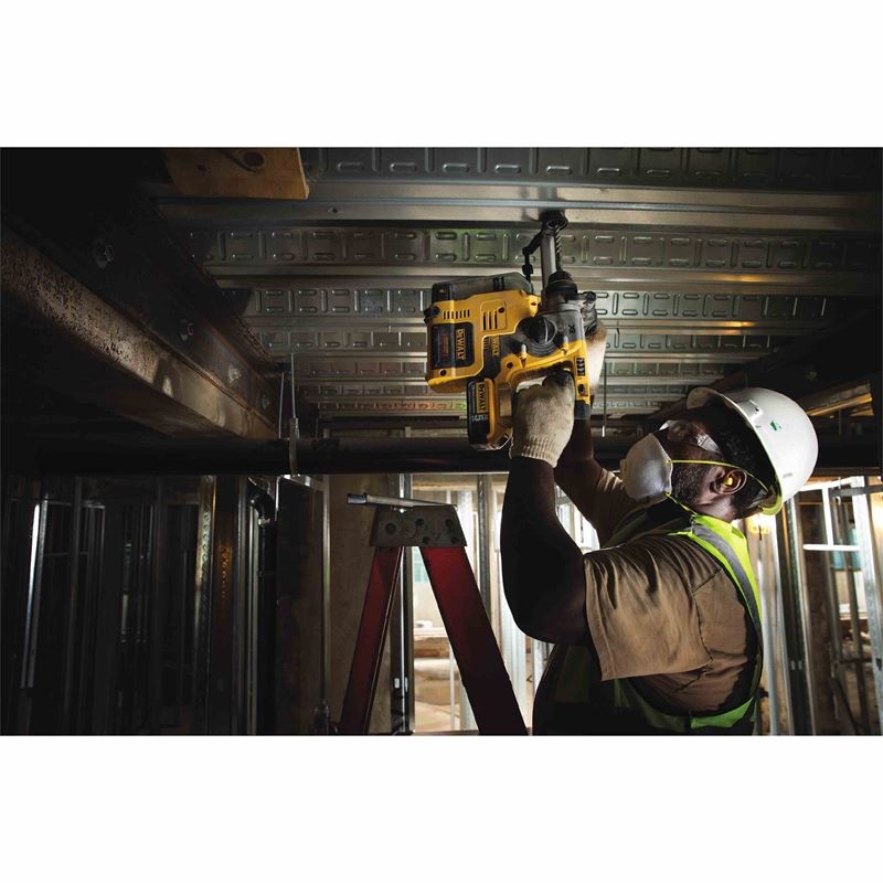 DEWALT DCH273P2DH 20V Max XR Brushless 1" L-Shape SDS Plus Rotary Hammer Kit with On Board Dust Extractor