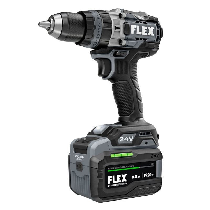 FLEX FX1271T-1H 24V 1/2 in 2-Speed Hammer Drill Driver w/ Turbo Mode Stacked-Lithium Kit