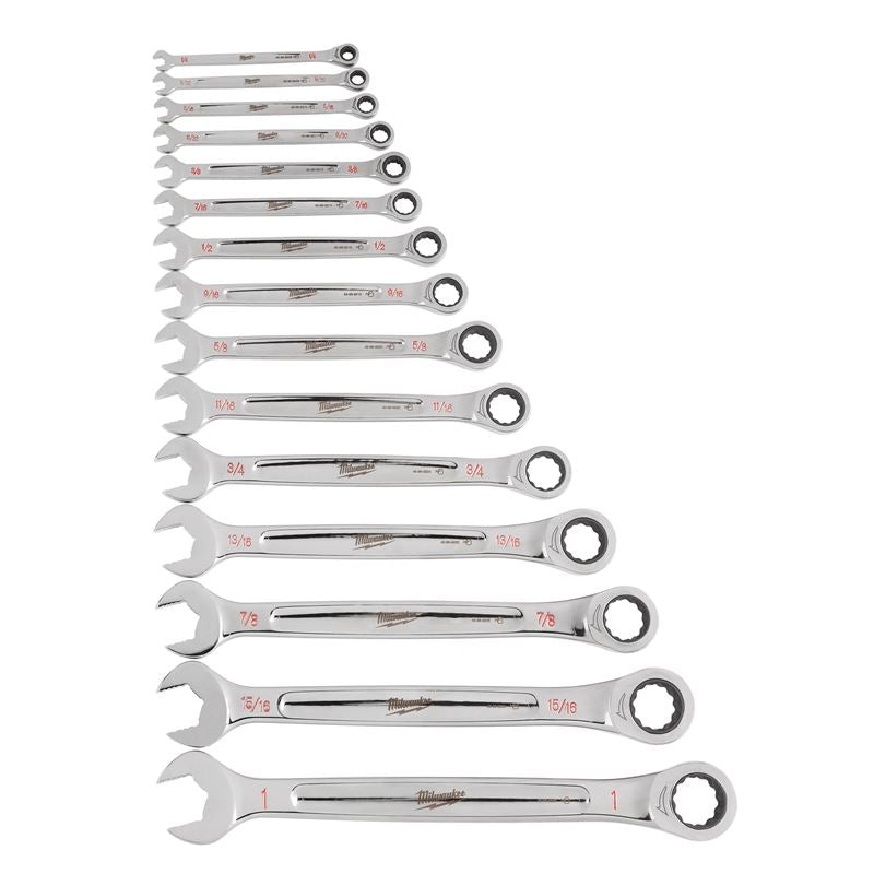 48-22-9416 Ratcheting Combination Wrench Set - SAE - 15 Piece