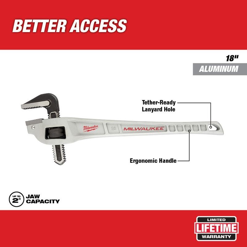 Milwaukee 48-22-7185 18 in Aluminum Offset Pipe Wrench