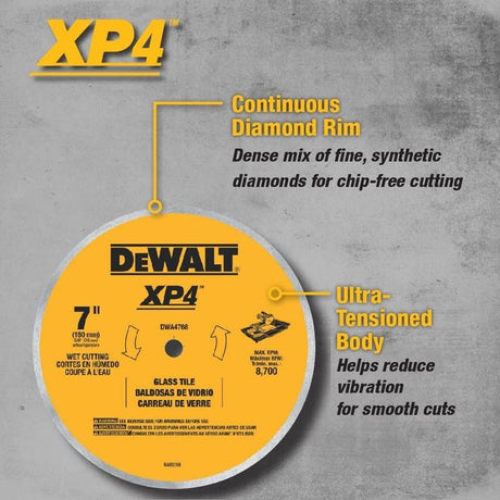 DeWalt DWA4769 10 in Continuous Rim Glass and Tile Blade