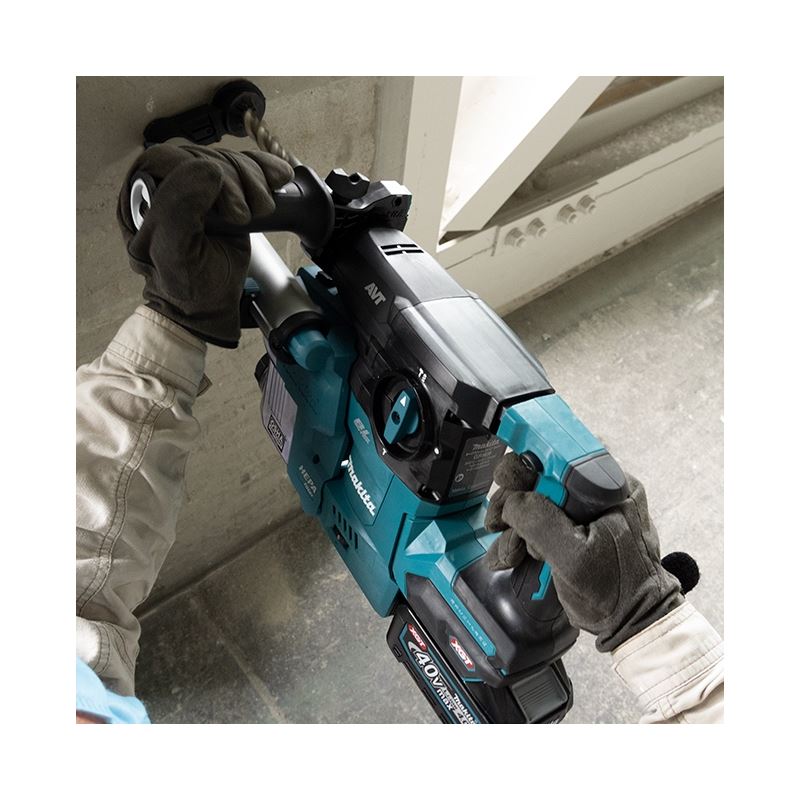 Makita HR008GM202 40V max XGT Brushless Cordless 1-3/16in SDS-PLUS Rotary Hamer w/ DX10 Dust Extraction Attachment, AVT, AFT, AWS and XPT (4.0 Ah)