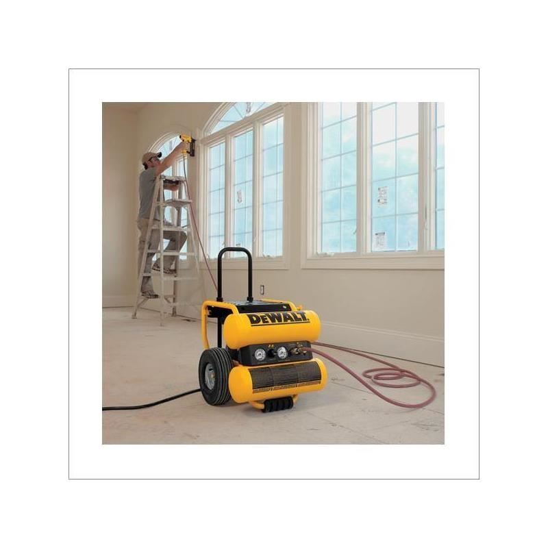 DEWALT | D55154 1.1 HP Continuous 4 Gallon Electric Wheeled Dolly-Style Air Compressor with Panel