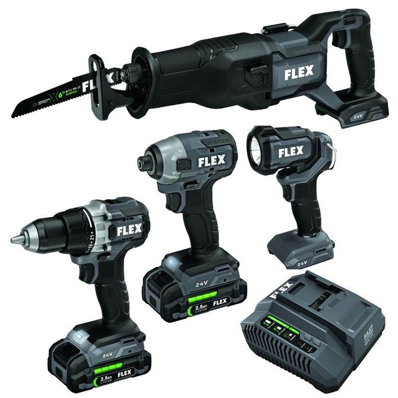 FLEX FXM401-2A 24V Brushless 4 Tool Combo Kit