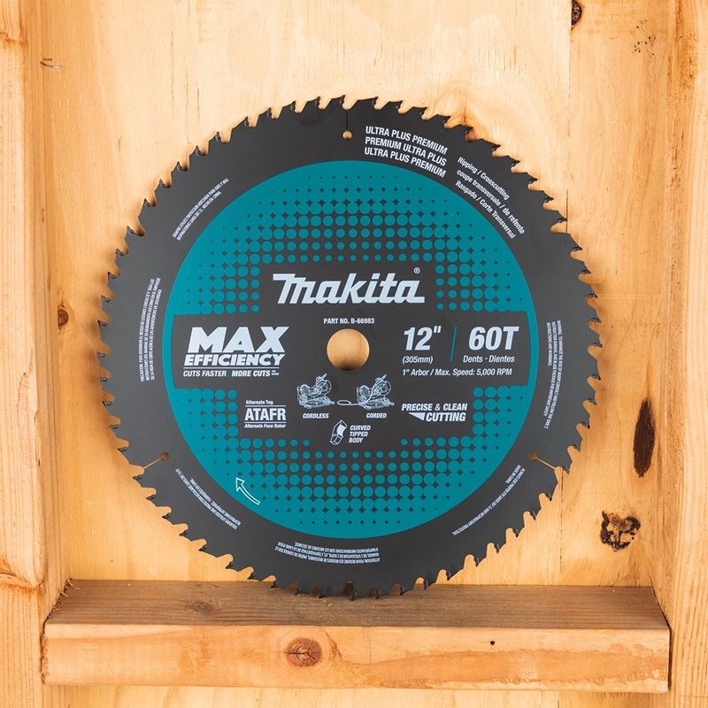 MAKITA B-66983 12 in 60T Carbide-Tipped Max Efficiency Miter Saw Blade