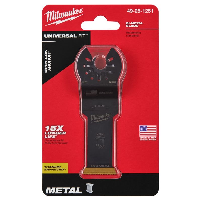 Milwaukee 49-25-1251 OPEN-LOK 1-1/8 in Titanium Enhanced Bi-Metal Metal Blade 1 Pk