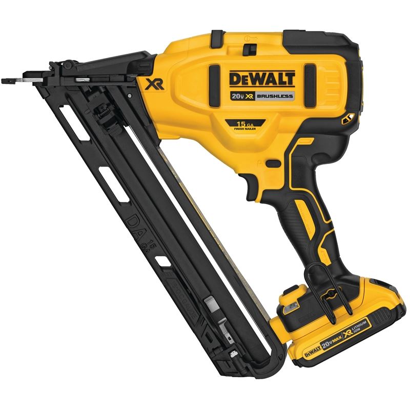 DEWALT DCN650D1 20V MAX XR 15 GA CORDLESS ANGLED FINISH NAILER KIT