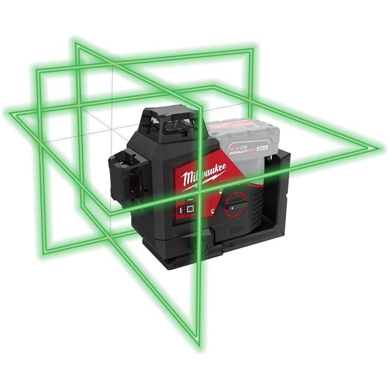 Milwaukee 3632-21 M12 Green 360degree 3-Plane Laser Kit