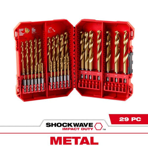 Milwaukee 48-89-4862 SHOCKWAVE Impact Duty RED HELIX Titanium Metric Drill Bit  Set - 29PC