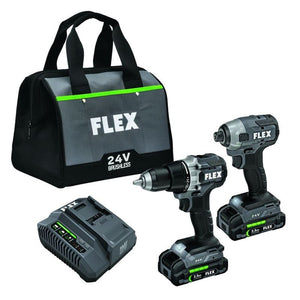 FLEX FXM201-2A 24V Brushless Drill Driver and Impact Driver Kit