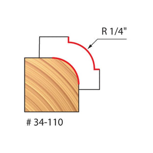 Freud | 34-110 1/4 Radius Rounding Over Bit (Quadra-Cut)