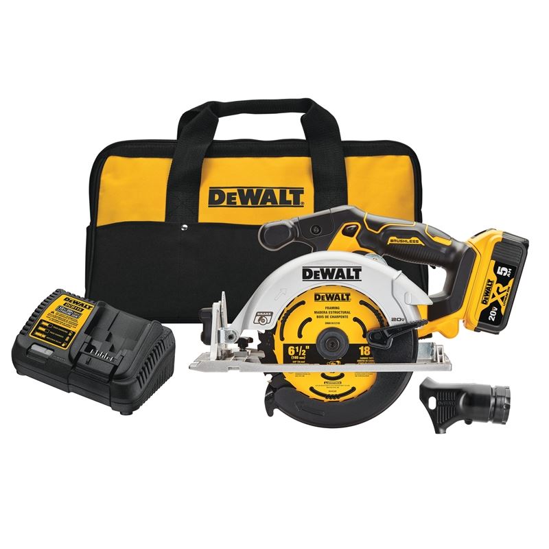 DeWalt DCS565P1 20V MAX 6-1/2 In. Brushless Cordless Circular Saw Kit