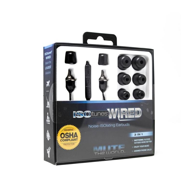 ISOtunes WIRED Noise-Isolating Earbuds - Black