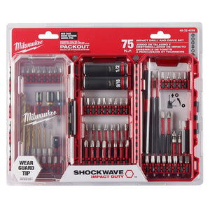 Milwaukee 48-32-4098 SHOCKWAVE Impact Duty Drill, Drive and Fasten Set - 75PC