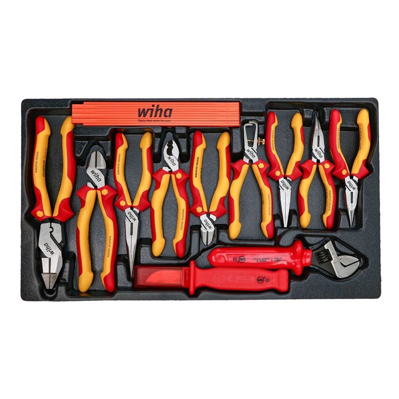 WIHA 32800 80 PIECE MASTER ELECTRICIAN'S INSULATED TOOLS SET IN ROLLING HARD CASE