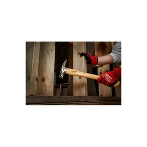 Milwaukee 48-22-9419 19oz Milled Face Hickory Wood Framing Hammer