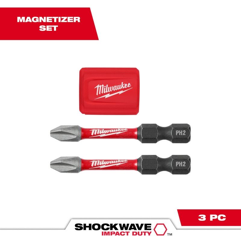 Milwaukee 48-32-4550 SHOCKWAVE Impact Duty Magnetic Attachment and PH2 Bit Set - 3PC