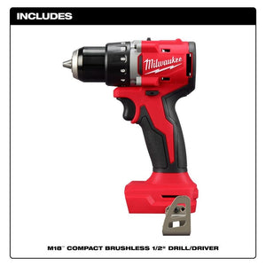 Milwaukee 3601-20 M18 Compact Brushless 1/2in Drill/ Driver