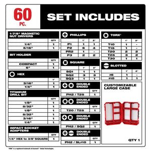 Milwaukee 48-32-4097 SHOCKWAVE Impact Duty Drill and Drive Set - 60PC