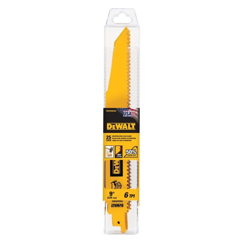 DEWALT DWAR966B25 9in DEMOLITION BIMETAL RECIPROCATING SAW BLADES - 25pack