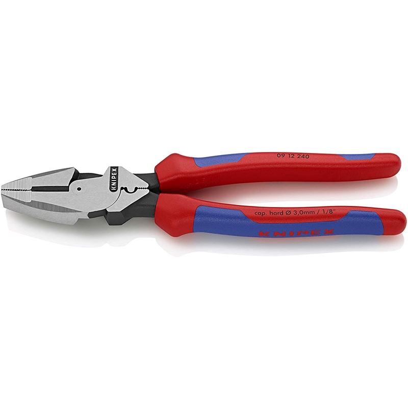 KNIPEX 09 12 240SBA 9-1/2 in High Leverage Lineman's, New England Multi-Component w/ Tape Puller and Crimper