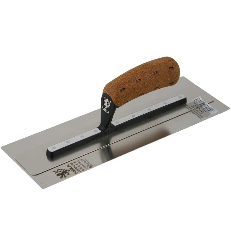 Nela 13" x 4.3" SuperFLEX Cork Hdl SS Finishing Trowel