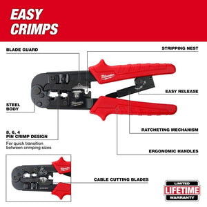 Milwaukee 48-22-3076 Ratcheting Pass-Through Crimper and Stripper